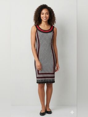 388. Joseph Ribkoff Sleeveless Patterned Dress
